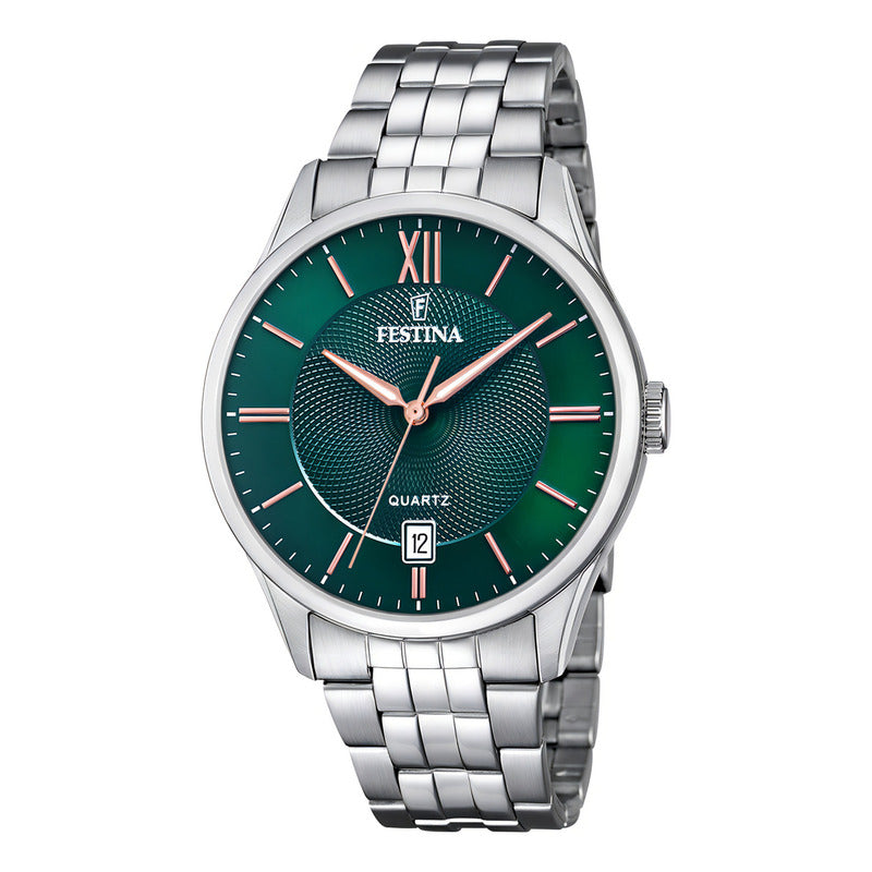 Reloj F20425/7 Plateado Festina Hombre Acero Clasico Verde