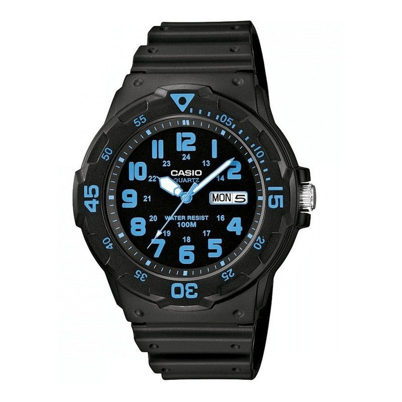 Reloj De Hombre Casio Mrw-200h-2bdf Analógico De Cuarzo Con Correa De Resina Negra Negro