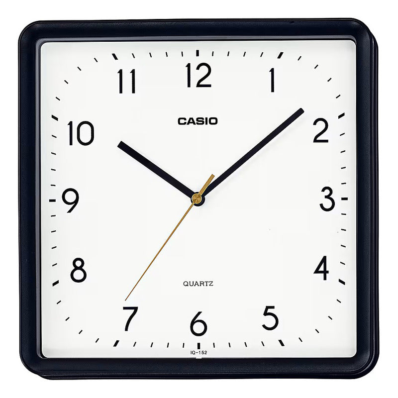Reloj De Pared Casio Silencioso Iq-152-1 Original Negro Blanco