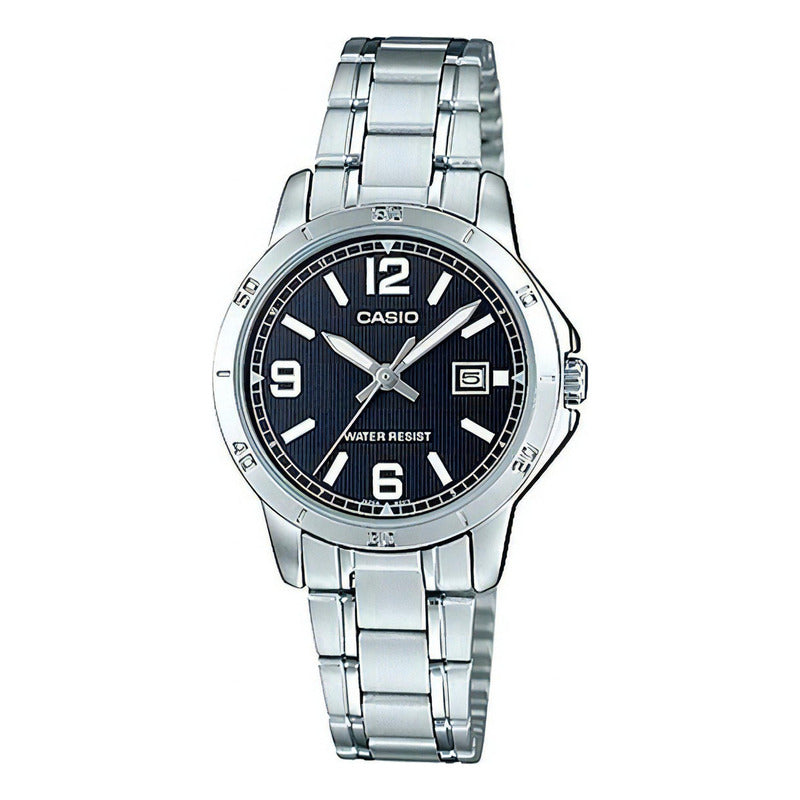 Reloj Casio Mujer Ltp-v004d-1b2udf Plata Negro