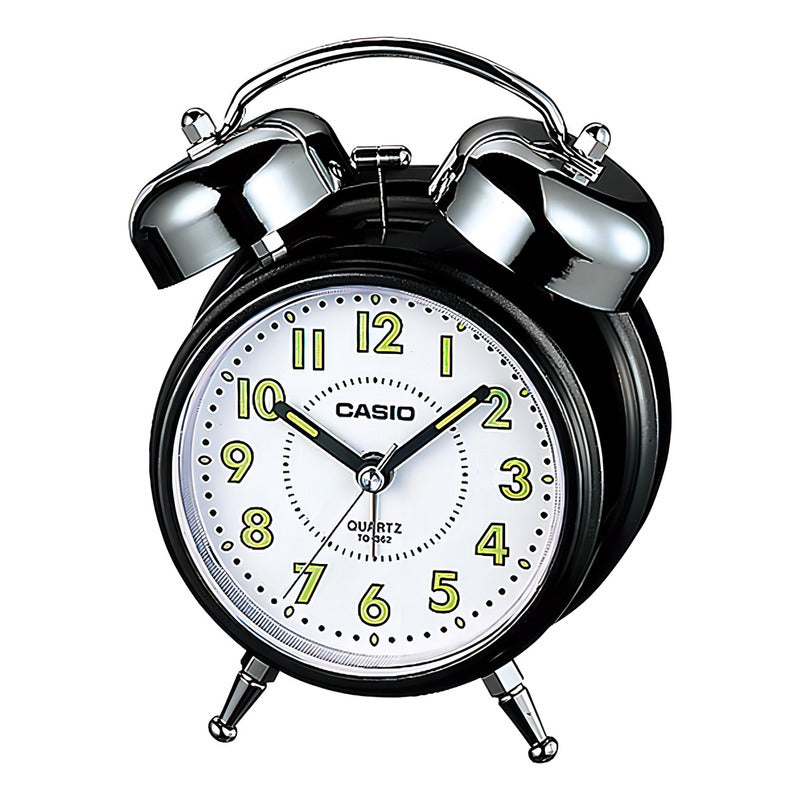 Reloj Despertador Casio Tq-362-1adf Campanas Color Negro
