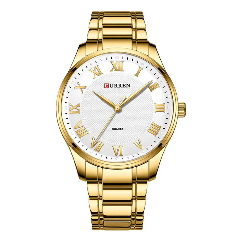Reloj Curren 8409-2 Metal Hombre Dorado Blanco