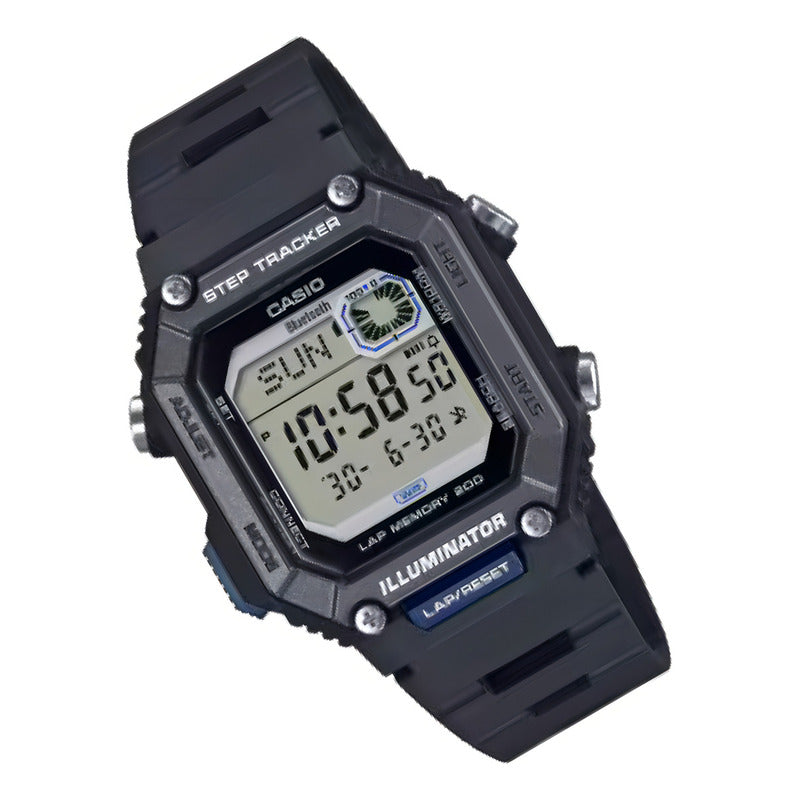 Reloj Casio Caballero Ws-b1000 Conectividad Bluetooth Correa Negro Bisel Negro Fondo Negro