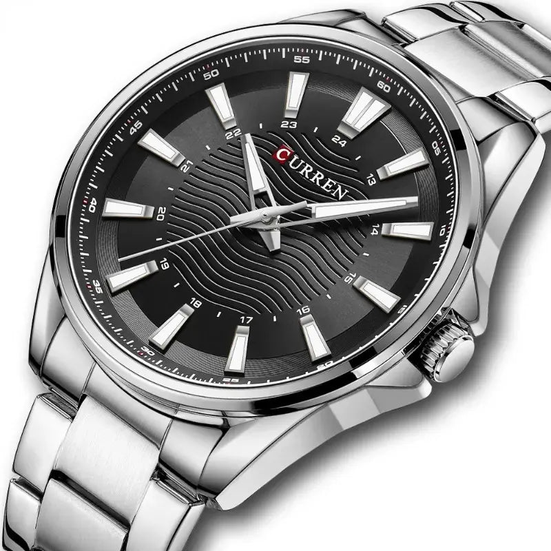 Relojes Luminosos Hombre Curren 8424-2 Silver Black