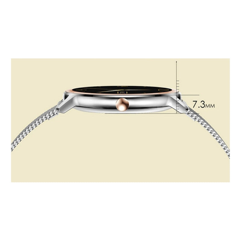 Reloj Smartwatch R18 Metal Bluetooth  Dorado Milanese