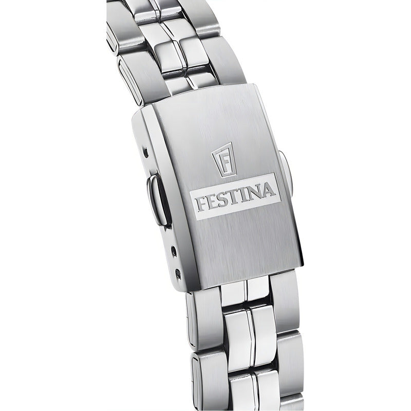 Reloj Festina F20438/1 Acero Dama Sumergible Color De La Malla Plateado Color Del Bisel Plateado Color Del Fondo Blanco