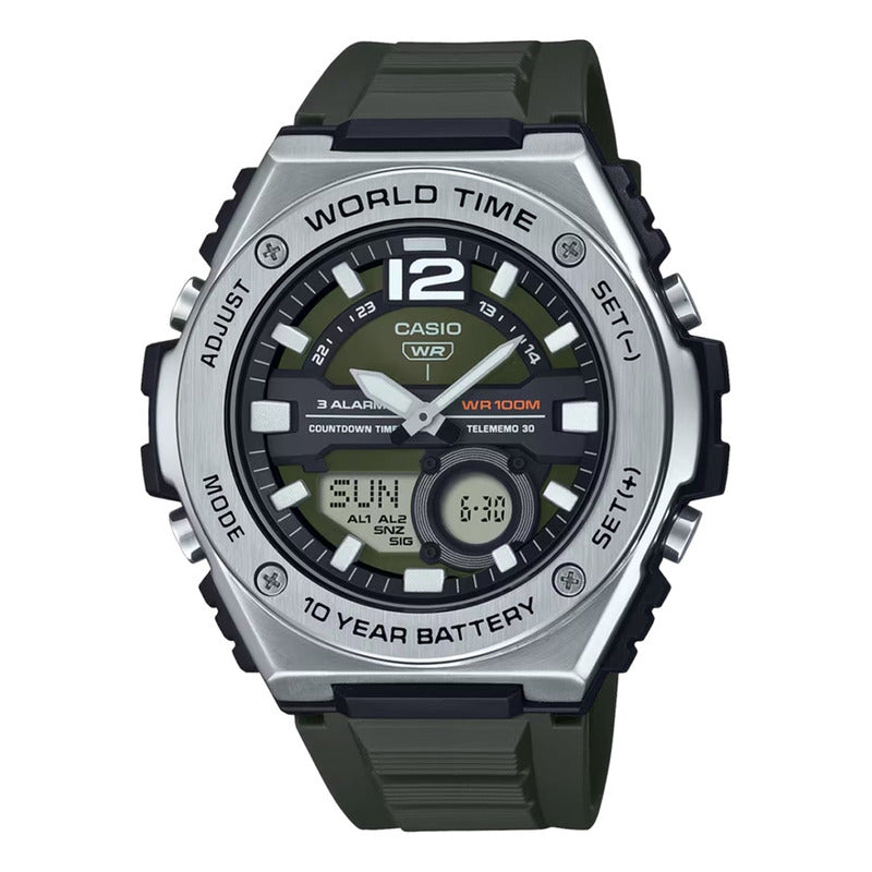 Reloj Casio Hombre Mwq-100-3av Digital Original Negro Plateado