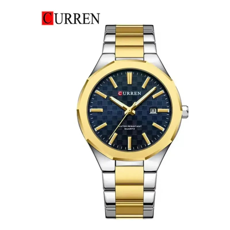 Reloj Para Hombre Curren 8477 Kree2703 Plateado Dorado Azul Oscuro