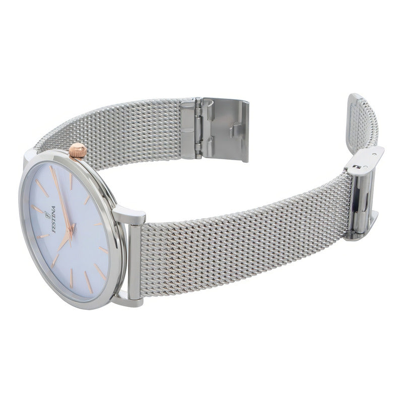 Reloj F20475-3 ORIGINAL Festina Mujer Boyfriend Collection Acero Plateado Azul Claro