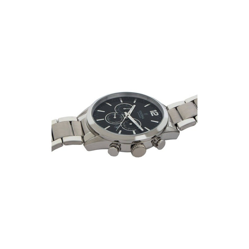 Reloj Festina Hombre F20343.8 Timeless Chrono Acero Acero Plateado Negro