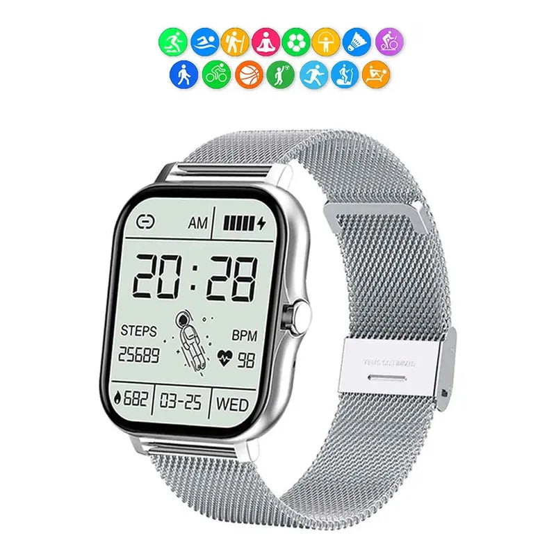 Smart Watch Bluetooth Derwye Plateado Plateado Milanés
