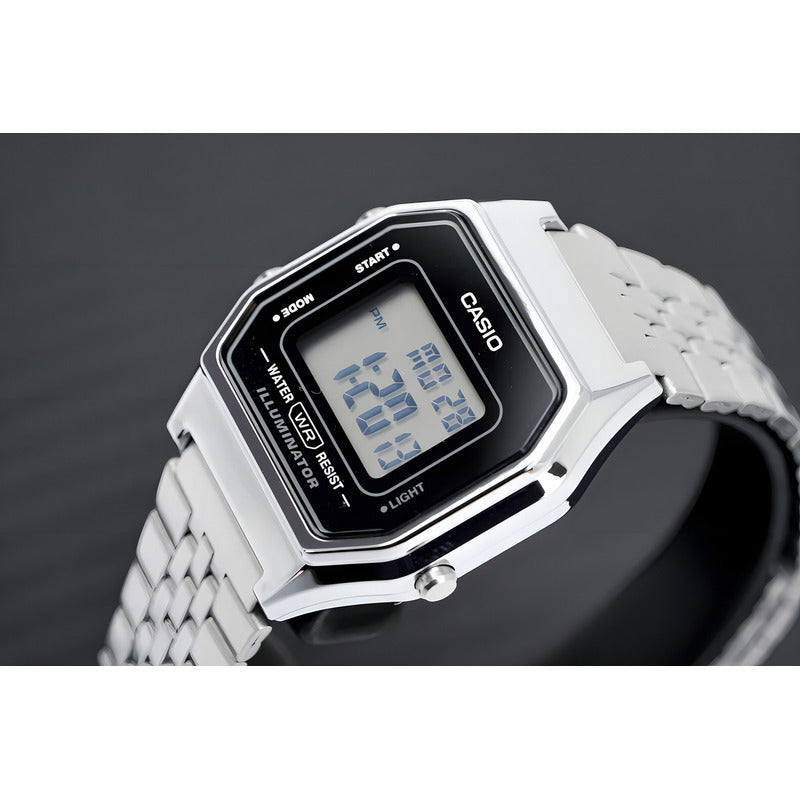 Reloj Casio La680wa-1df Plateado Negro