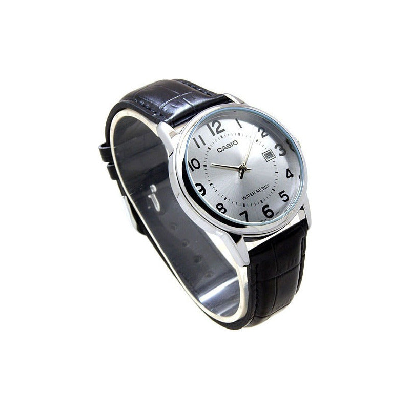 Reloj Casio Ltp-v002l  Mujer Malla Relojesymas Negro Plateado