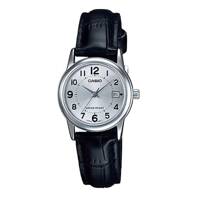 Reloj Casio Mujer Ltp-v002l-7budf Negro Plateado
