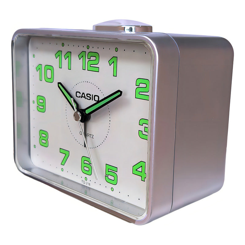 Reloj Despertador Casio Tq-218-8 Quartz Plata