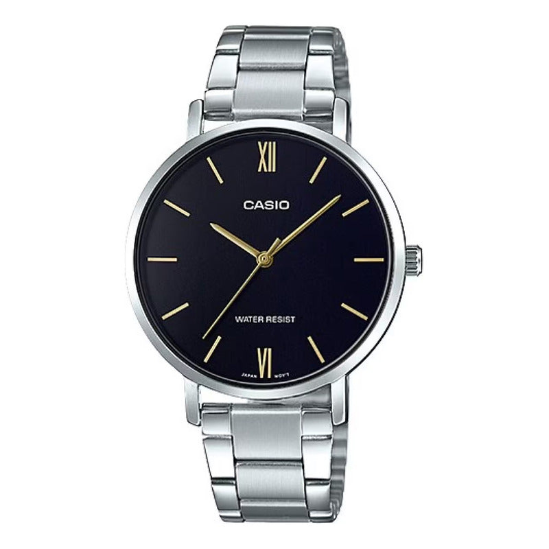 Reloj Casio Metal Dama Ltp-vt01d-1b Original Plateado Negro