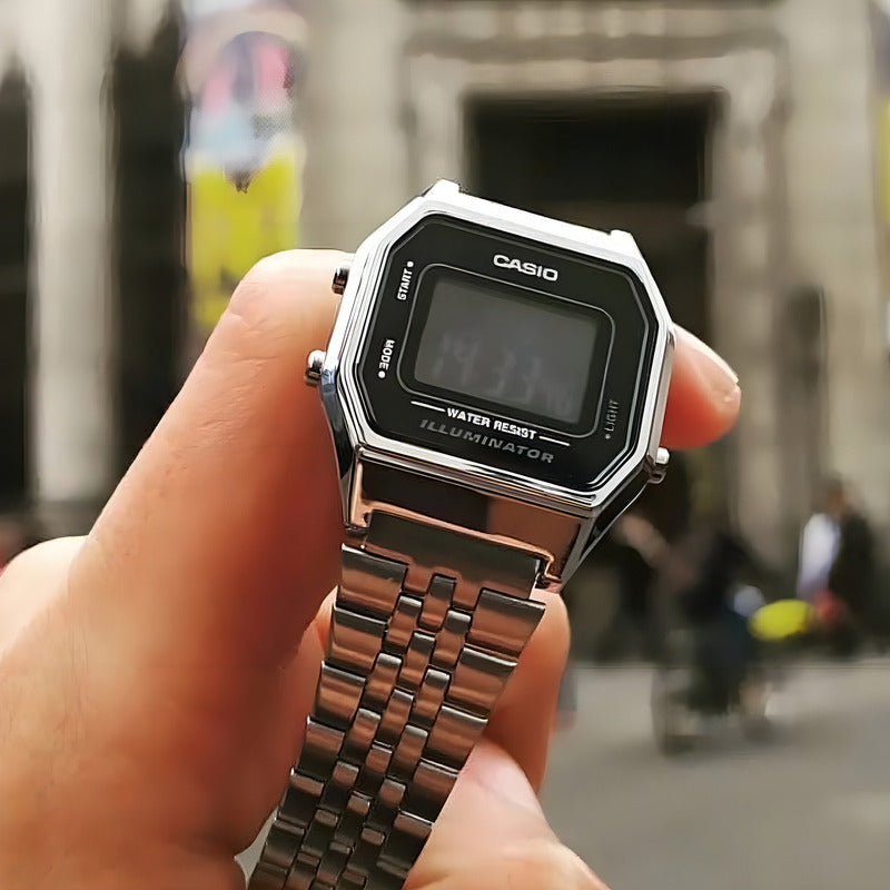 Reloj Casio La680wa-1df Plateado Negro