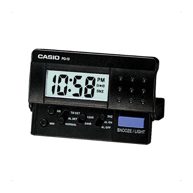 Reloj De Mesa Digital Casio Pq-10 Color Negro