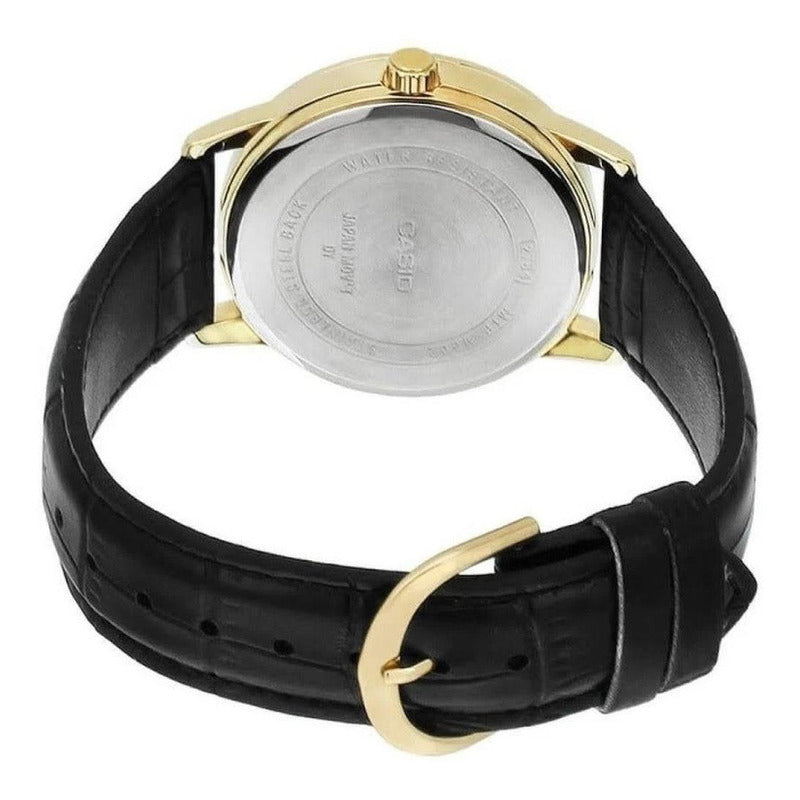 Reloj De Pulsera Casio Enticer Mtp-v002gl-7b2 Relojesymas Negro Dorado Blanco