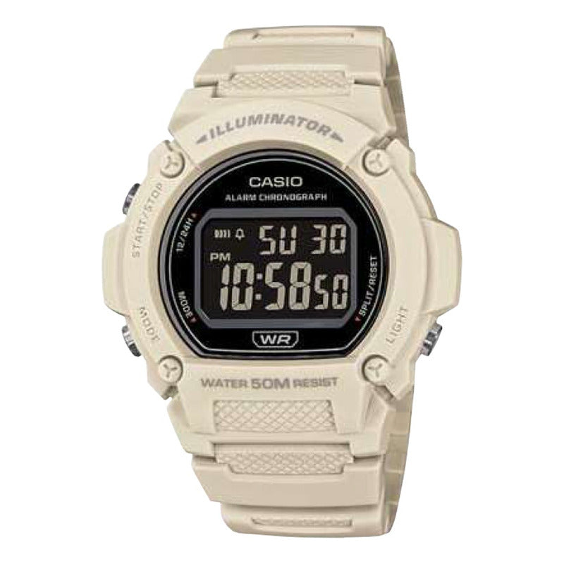 Relojes Pulsera Reloj Casio W-219hc-8b Original Blanco Negro Blanco