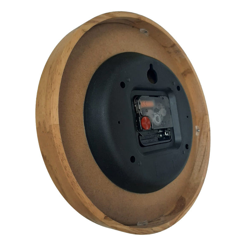 Reloj Pared Madera Siklos 25cm Silencioso Relojesymas Color De La Estructura Marrón Oscuro Color Del Fondo Blanco