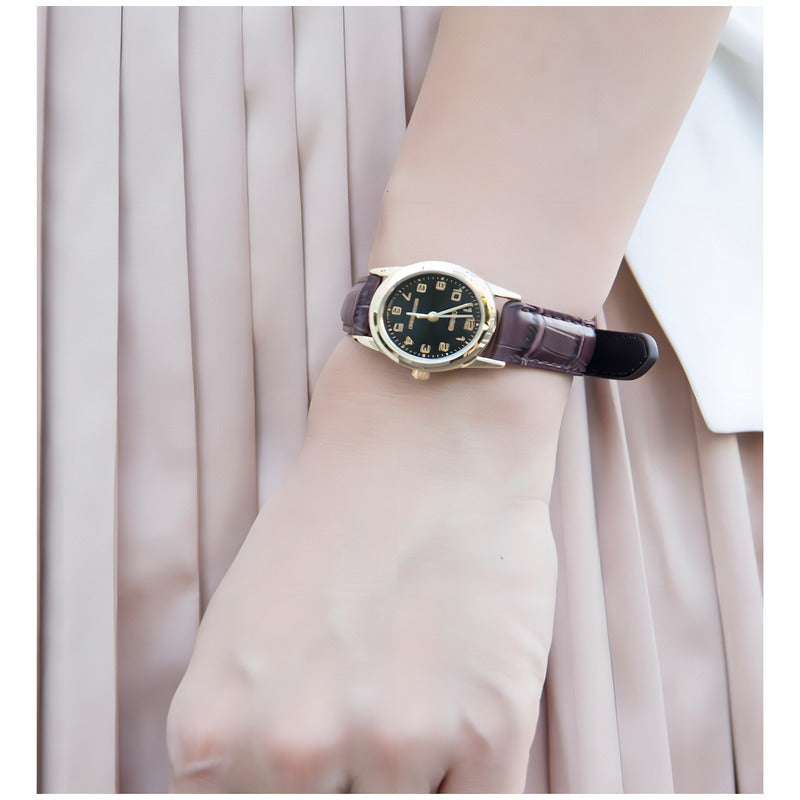 Reloj Mujer Casio Ltp-v001gl-1b Origin Dorado Con Negro Marrón