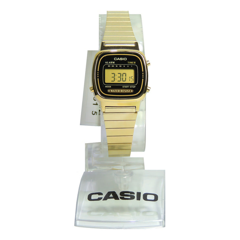 Reloj Casio La670wga-1d Vintage Mujer Dorado Negro