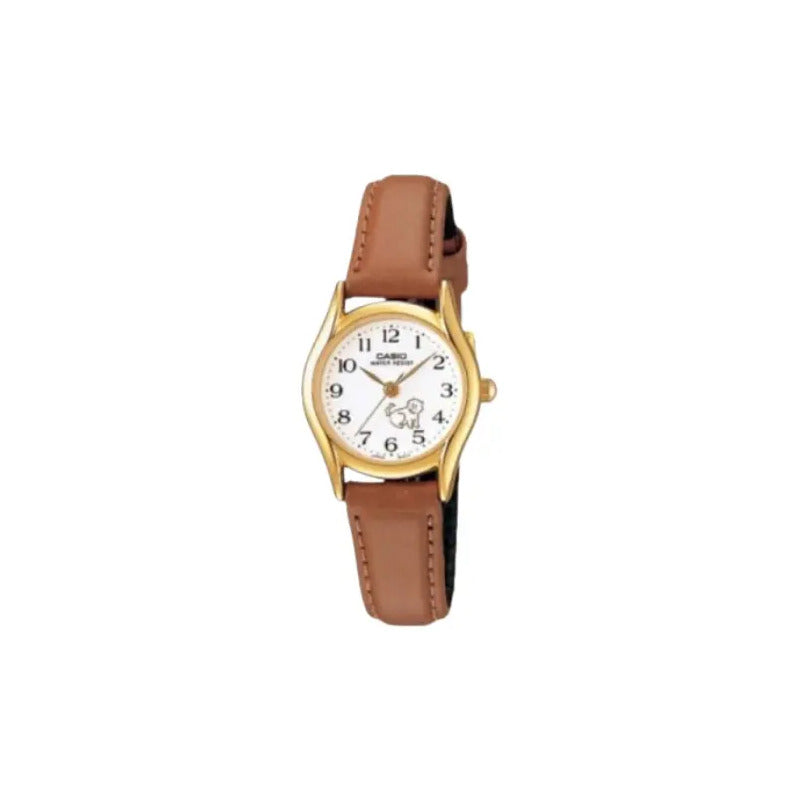 Reloj Casio Ltp_1094q_7b7r Marrón Mujer Color De La Correa Dorado Color Del Bisel Dorado Color Del Fondo Blanco
