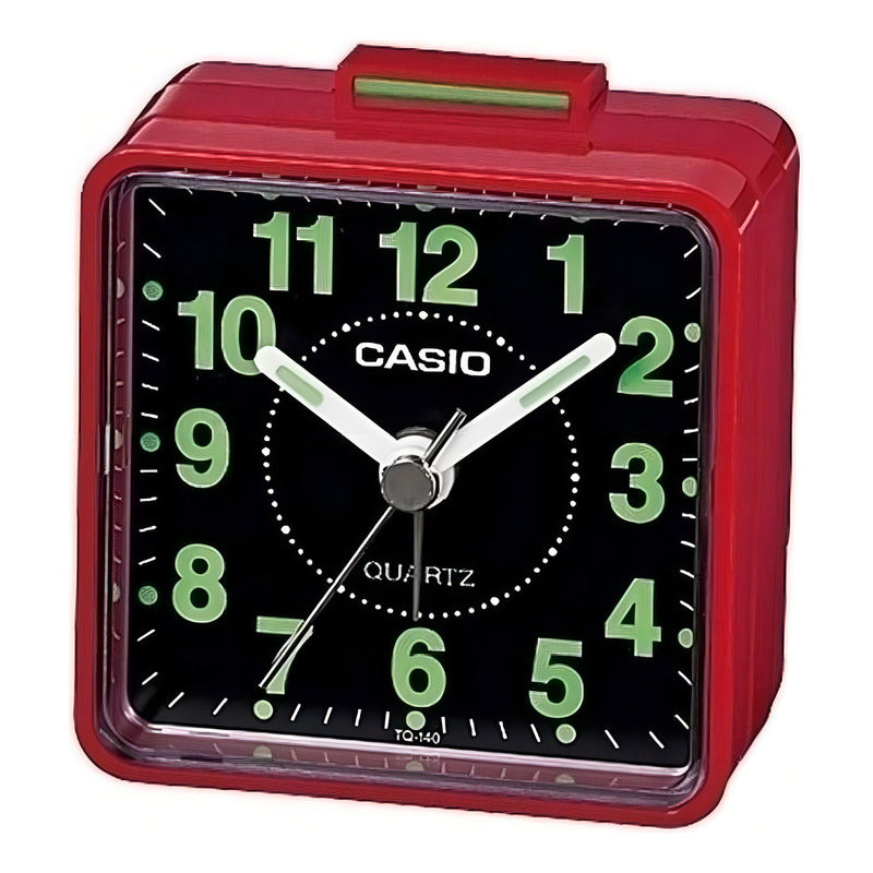 Reloj Despertador Casio Tq-140-4df /relojeria Violeta Color Rojo