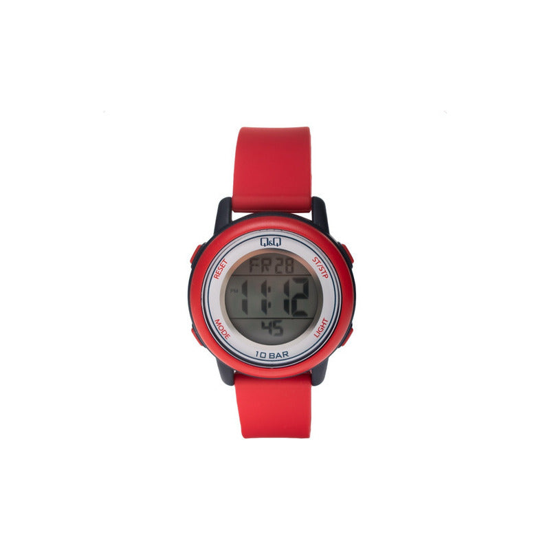 Reloj Q&q Mujer Verde Casual Digital M208j003y Color De La Correa Rojo