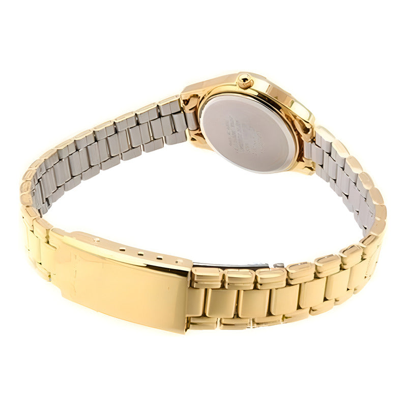 Reloj Casio Para Mujer Ltp-1274g Con Correa Dorada De Acero Dorado Blanco