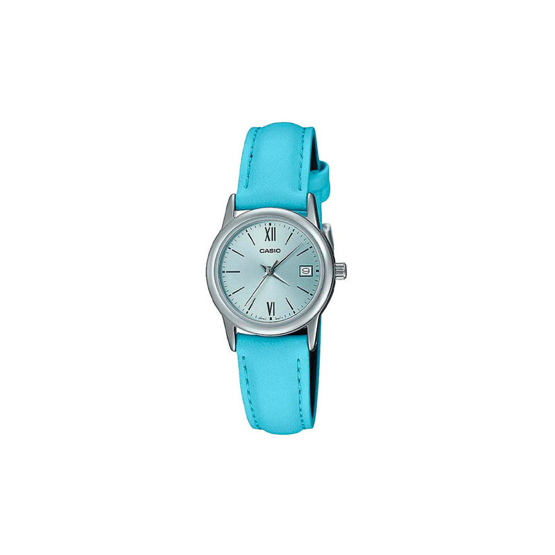 Reloj Casio Analogo Dama Ltp-v002l-2b3 Relojesymas Azul Plateado