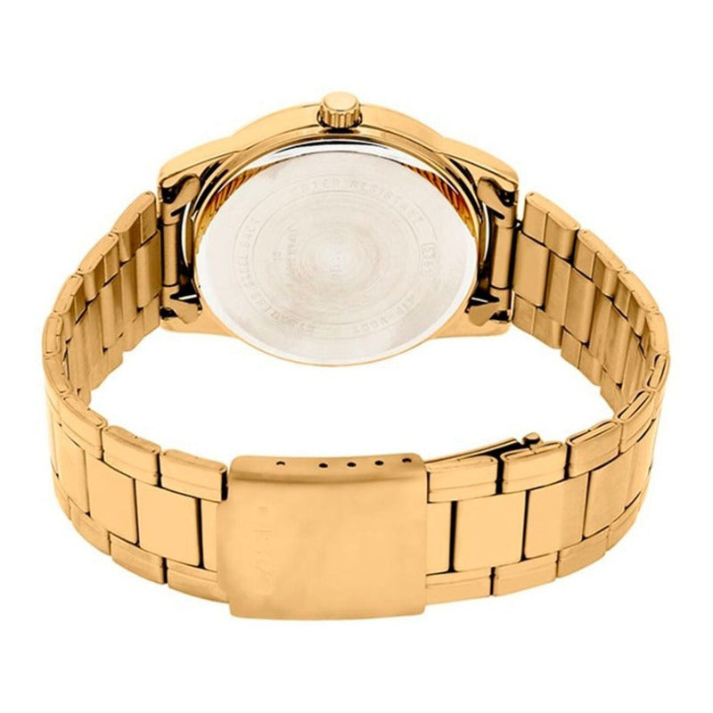 Reloj Pulsera Casio Mtp-v001g-9b Con Correa De Acero Inoxidable Color Dorado