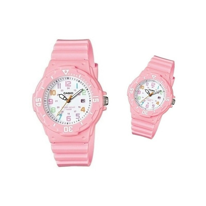 Reloj Casio Dama Lrw-200h-4b2vdf Relojesymas Rosa Chicle Rosa Blanco