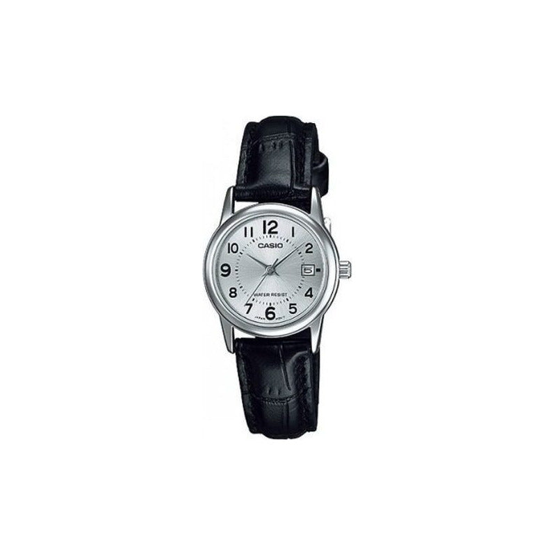 Reloj Casio Ltp-v002l  Mujer Malla Relojesymas Negro Plateado