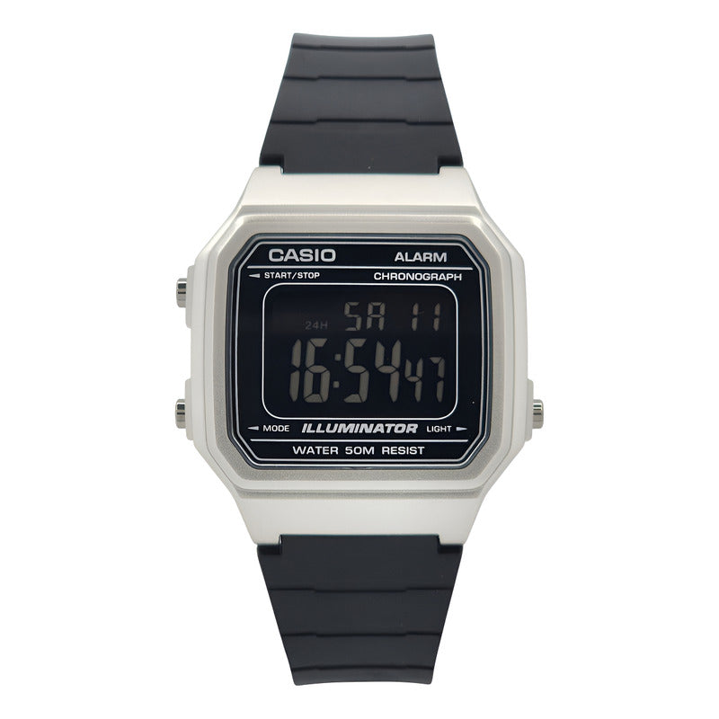 Reloj Casio Digital Cuarzo W-217hm, Con Correa Negra Y Resistente Al Agua Negro Plata