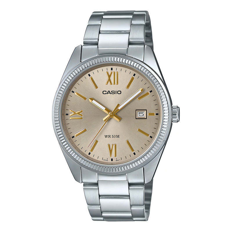 Reloj Casio Mtp-1302dd-9avdf De Acero Inoxidable Para Hombre Con Fondo Rosa Plateado