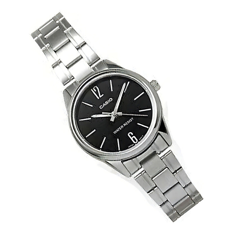 Reloj Casio Mujer Modelo Ltp-v005d-1b Plateado Plata Negro
