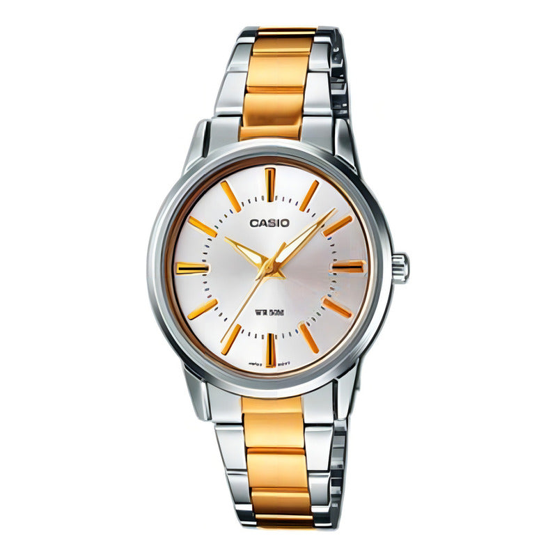 Reloj Casio Mujer Ltp-1303sg-7avdf Combinada Plateado