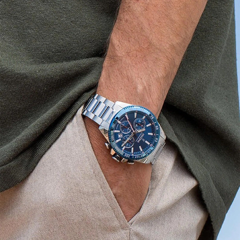 Reloj Festina Timeless Cronografo Azul Electico F20560.3 Plateado