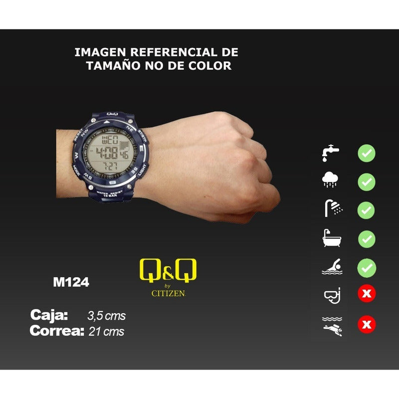 Reloj Hombre Q&q By Citizen M124 Sumergible Relojesymas