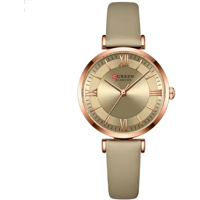 Reloj Curren Serie 9079-2 Mujer Dama Beige Coral Claro Beige