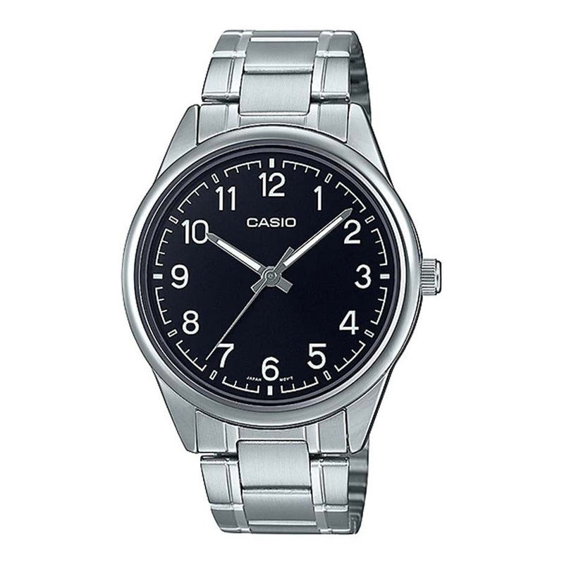 Reloj Casio Hombre Mtp-v005d-1b4 Original Plateado Plateado Negro