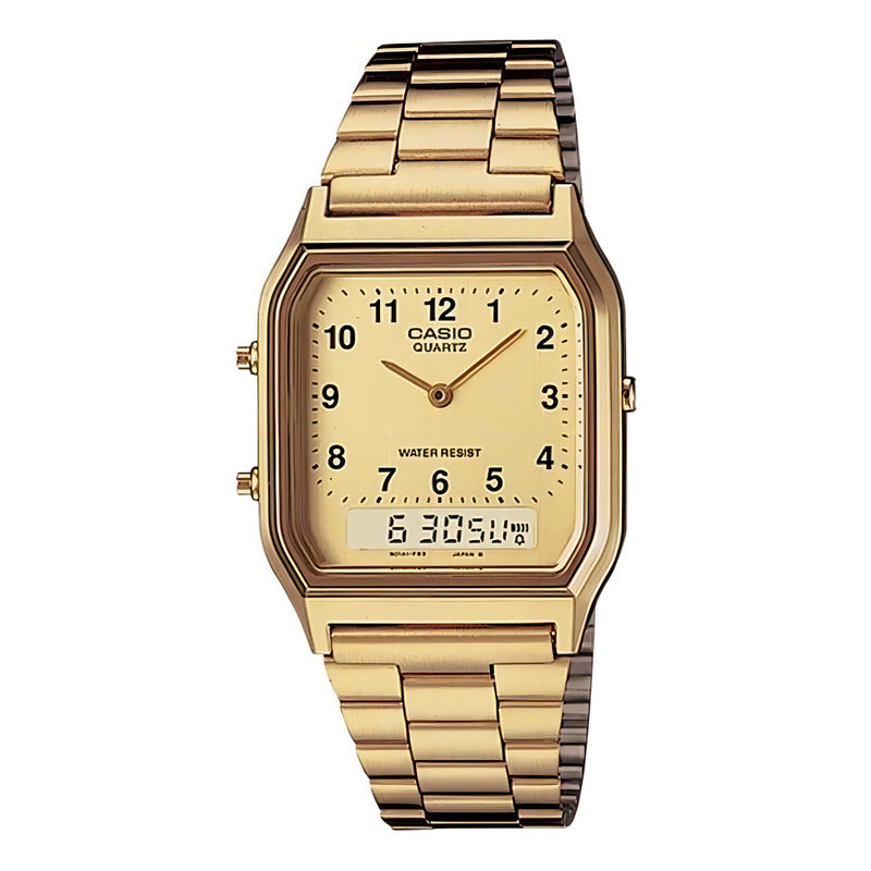 Reloj Casio Vintage Dorado Para Hombre Con Cronógrafo Y Alarma