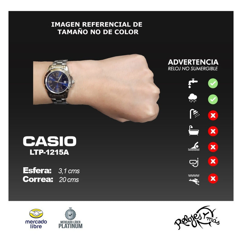 Reloj Casio Dama Ltp-1215a  Colores Surtidos/relojesymas Plateado Azul