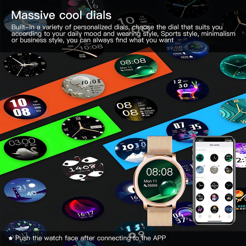 Smartwatch Fralugio R18 Pro Full Touch Bluetooth Dorado Monitoreo Salud