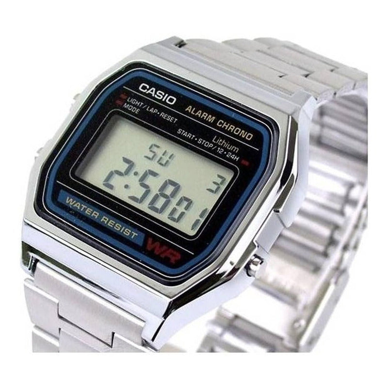 Reloj Retro Casio A158wa-1  Relojesymas Plateado Gris