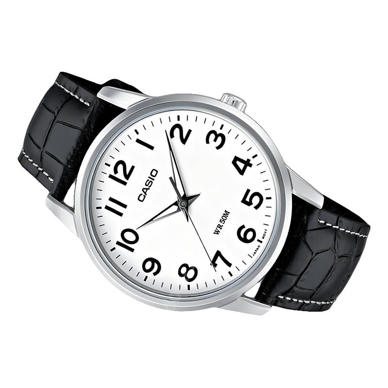 Reloj Casio Mtp-1303l-7bvdf Cuarzo Hombre Color De La Correa Negro Blanco