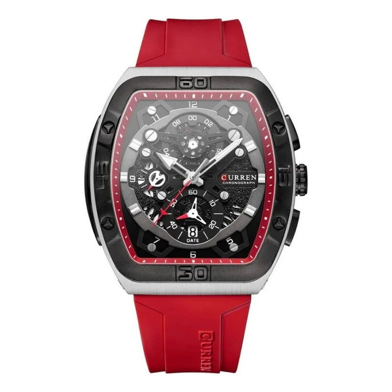 Reloj Curren Resina Cronografo 8443-2 Rojo Negro
