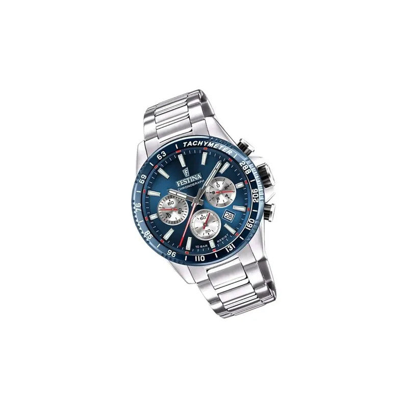 Reloj Festina Hombre Acero Cronografo Fecha Azul F20560.2 Plateado Azul